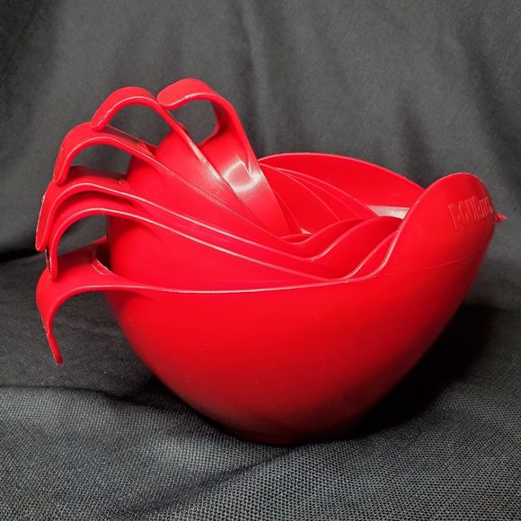 Randy Kaas POURfect Measuring Bowls Red Lot of 6 Handles Mixing Non Skid Bottom - Picture 15 of 15